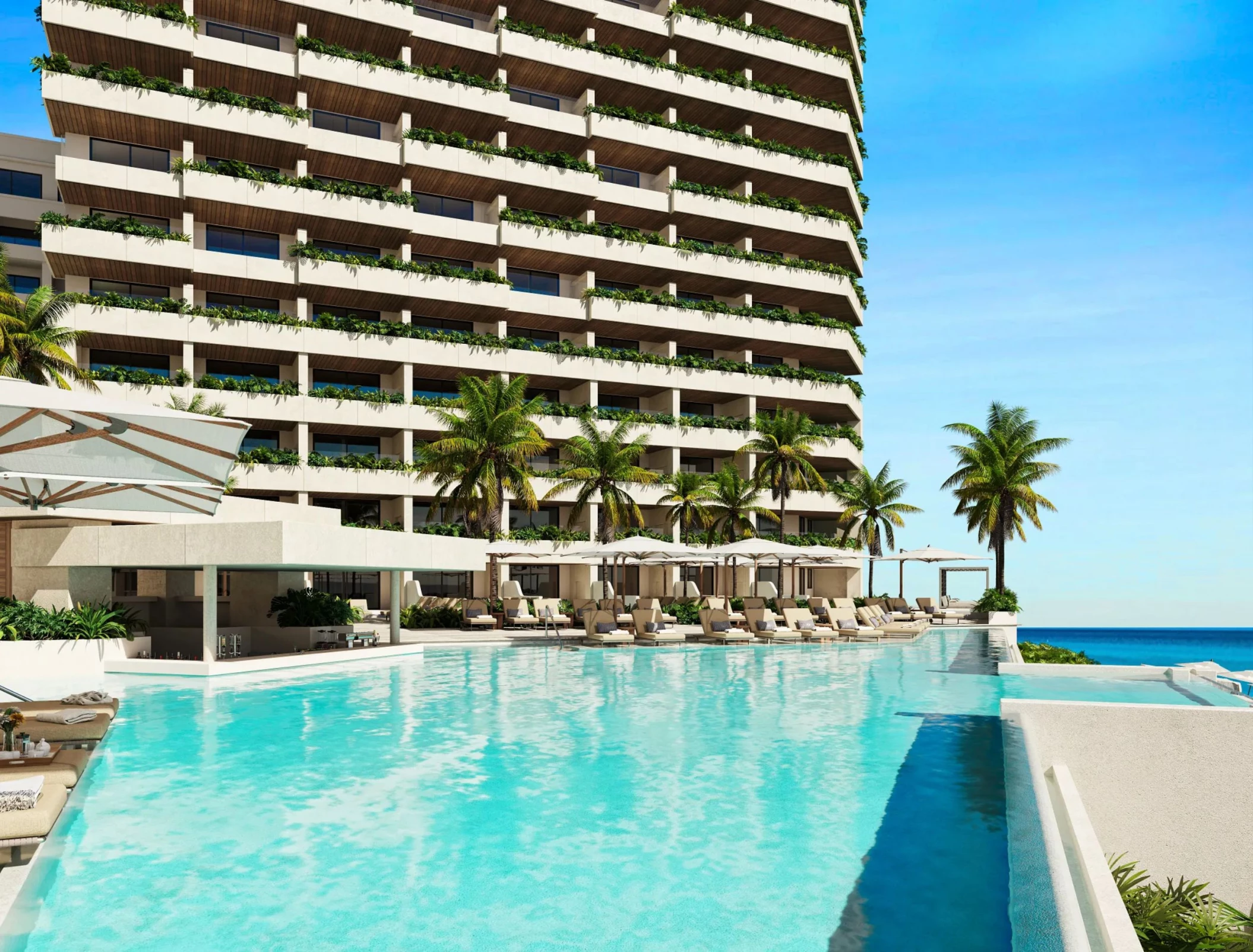 ocean view pool at Secrets Mirabel Cancun