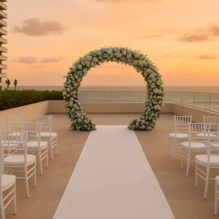 pool deck at secrets mirabel cancun