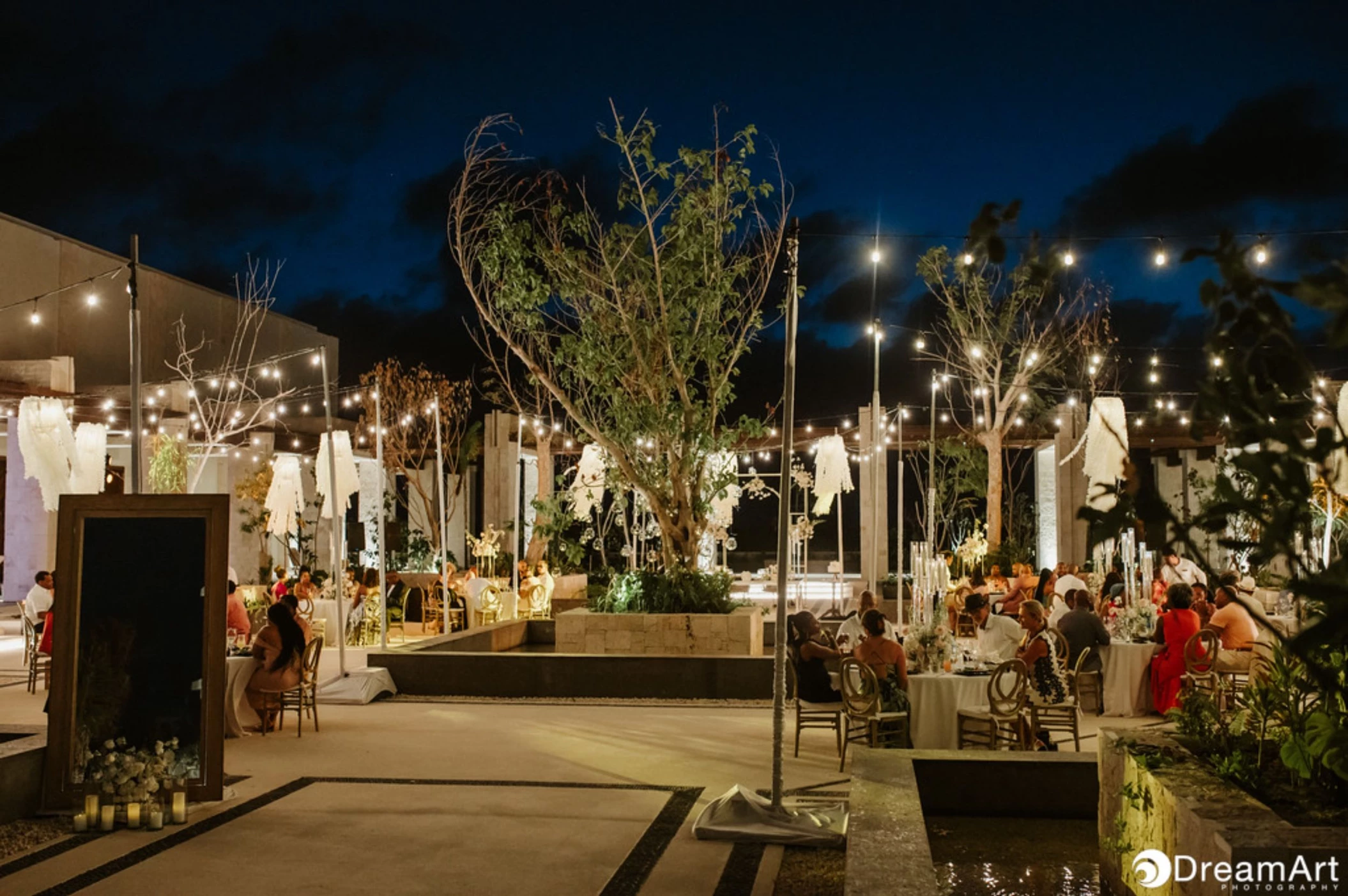 courtyard plaza at secrets playa blanca