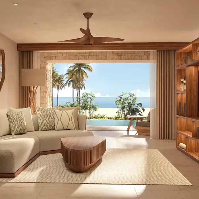 Master Suite living room at Secrets Playa Blanca Resort