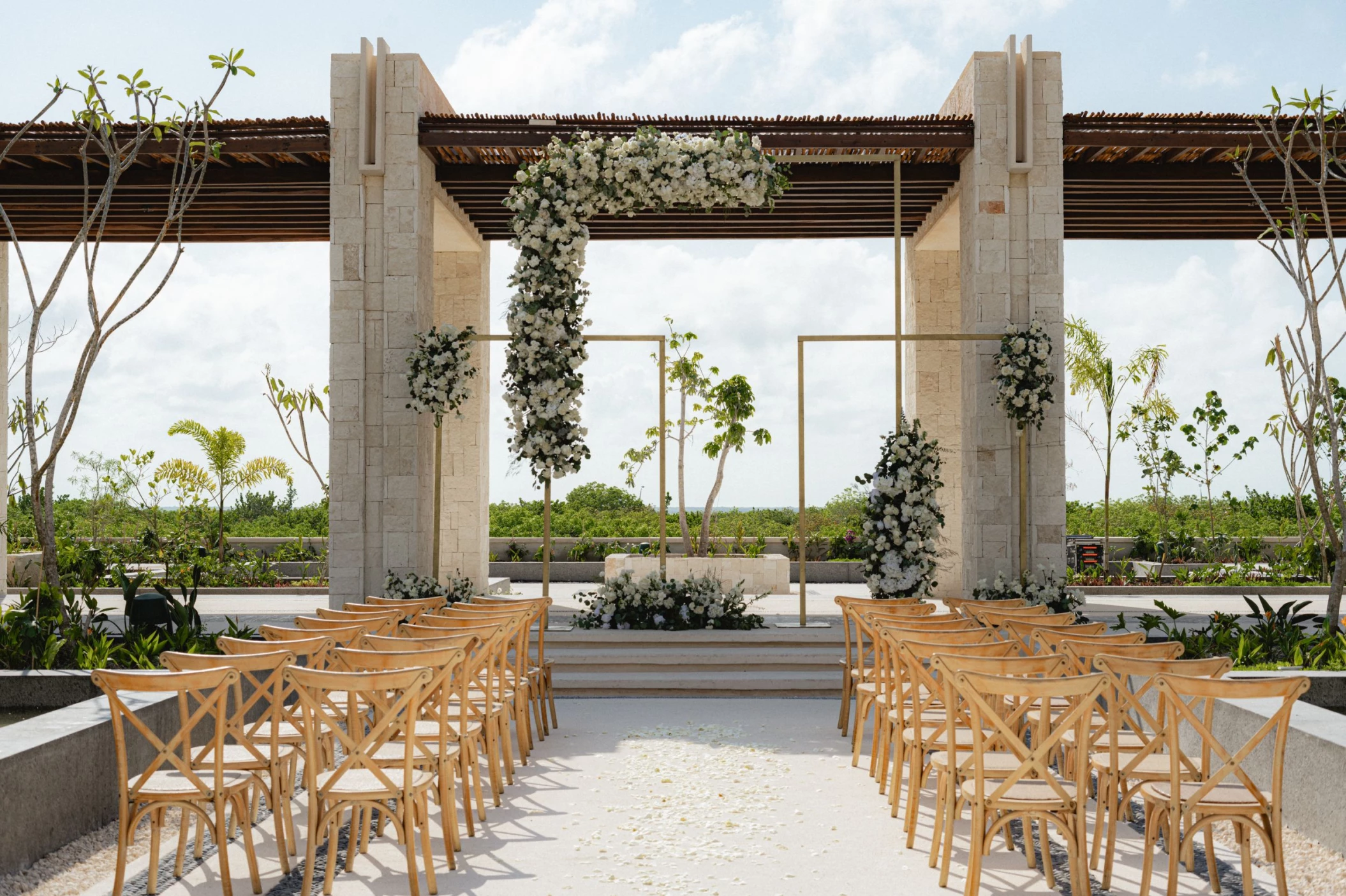 courtyard plaza at secrets playa blanca