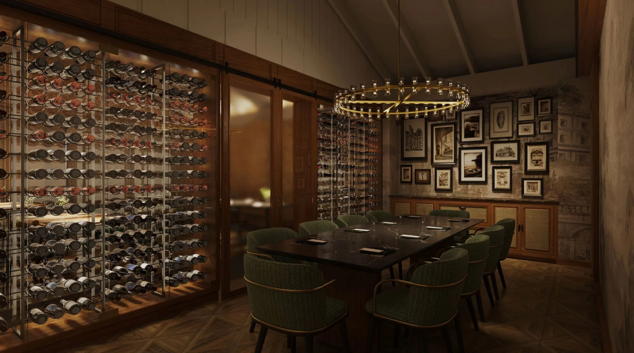 wine cellar at portofino restaurant at secrets st lucia