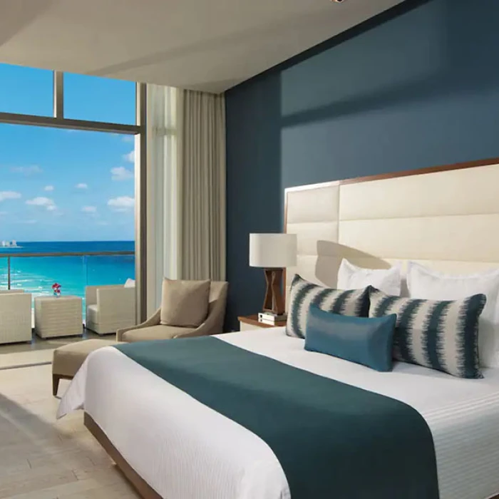 Oceanview Deluxe suite at Secrets The Vine Cancun.