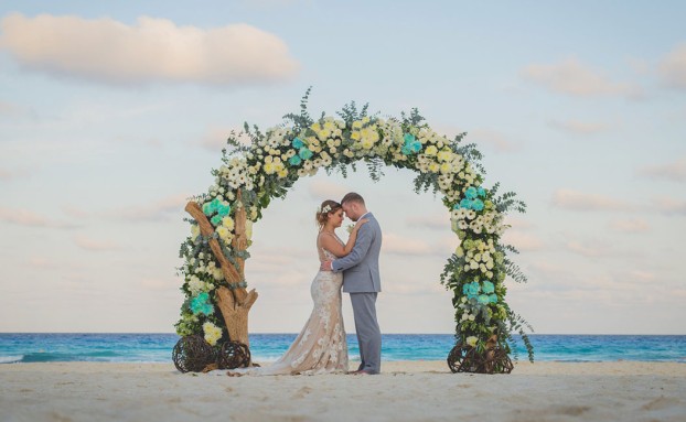 Beach Wedding at Secrets The Vine Cancun.
