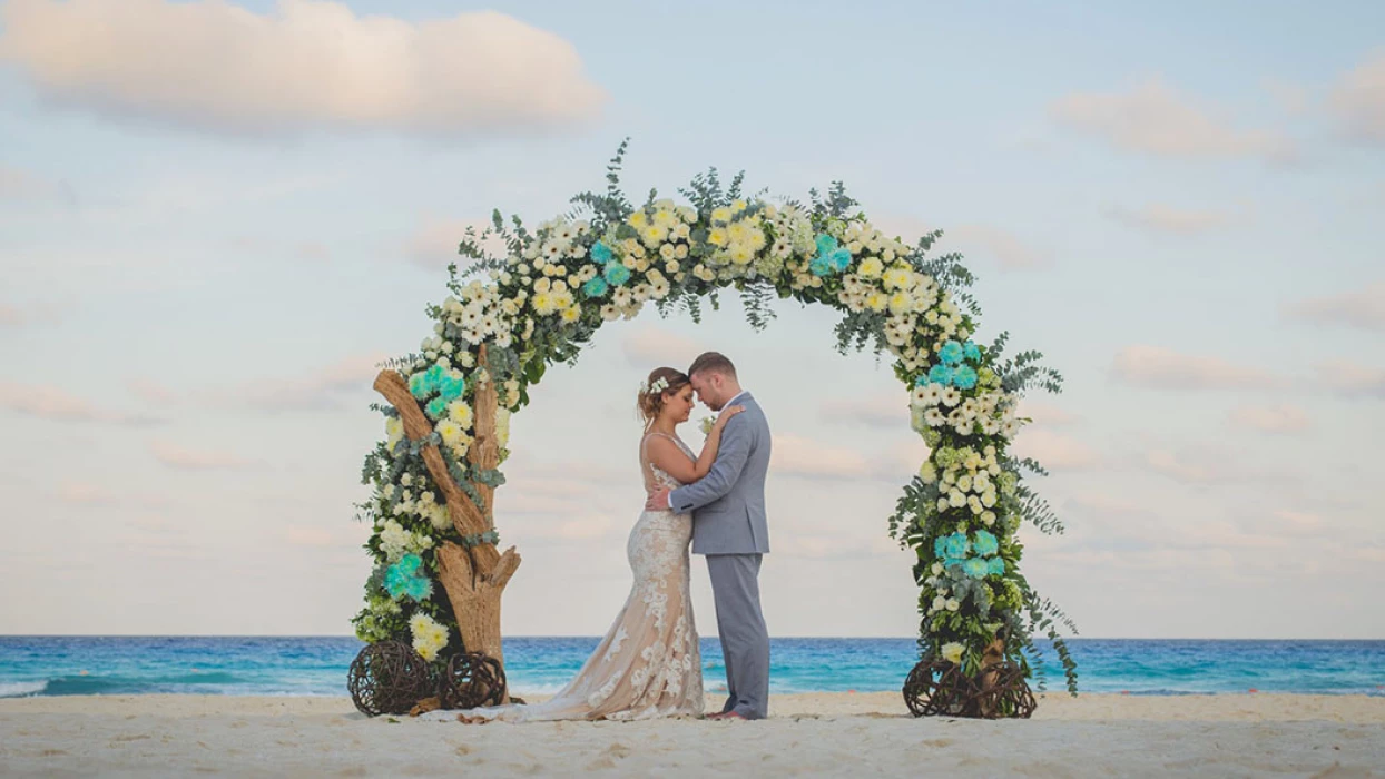 Beach Wedding at Secrets The Vine Cancun.