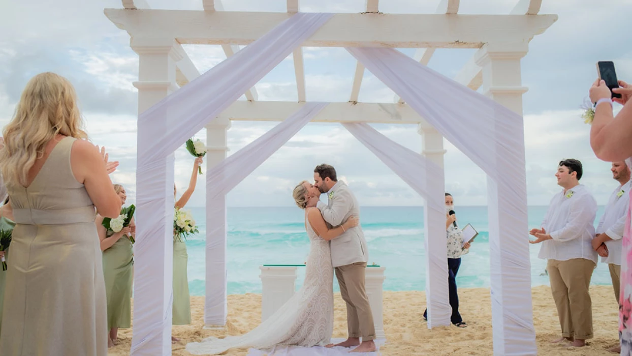 Beach Wedding at Secrets The Vine Cancun.