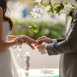 Ceremony at Gazebo wedding venue at Secrets The Vine Cancun.