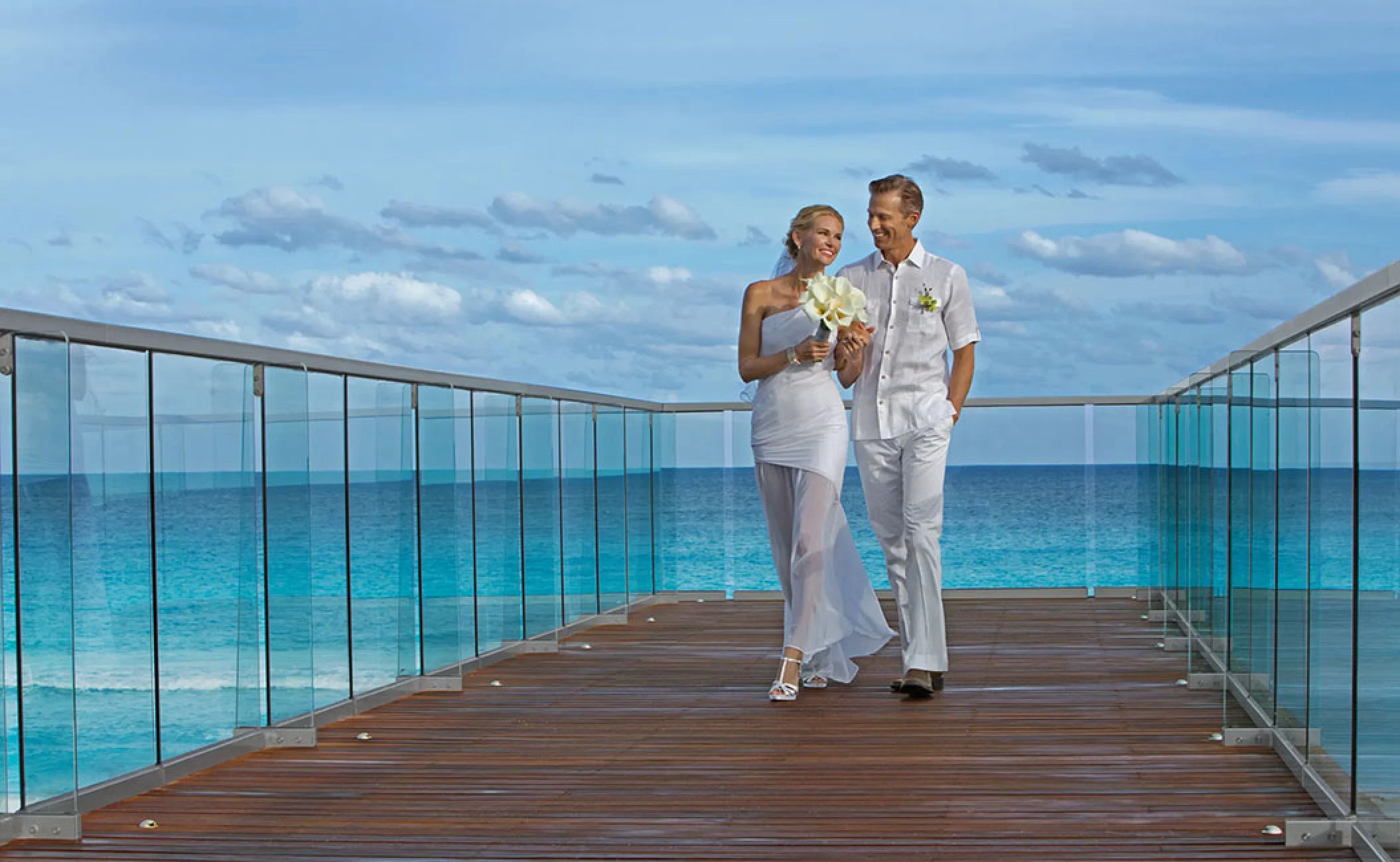 Wedding couple at Secrets The Vine Cancun.