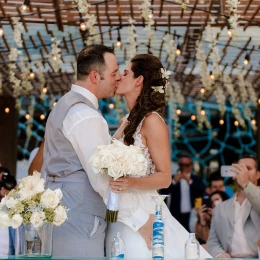 Wedding at The Vine Terrace wedding venue at Secrets The Vine Cancun.