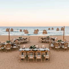 beach venue reception setup at Secrets Tides Punta Cana