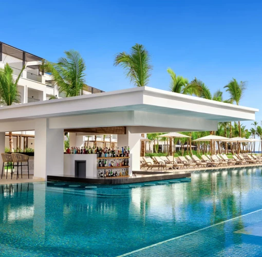 manatees swim up bar at Secrets Tides Punta Cana