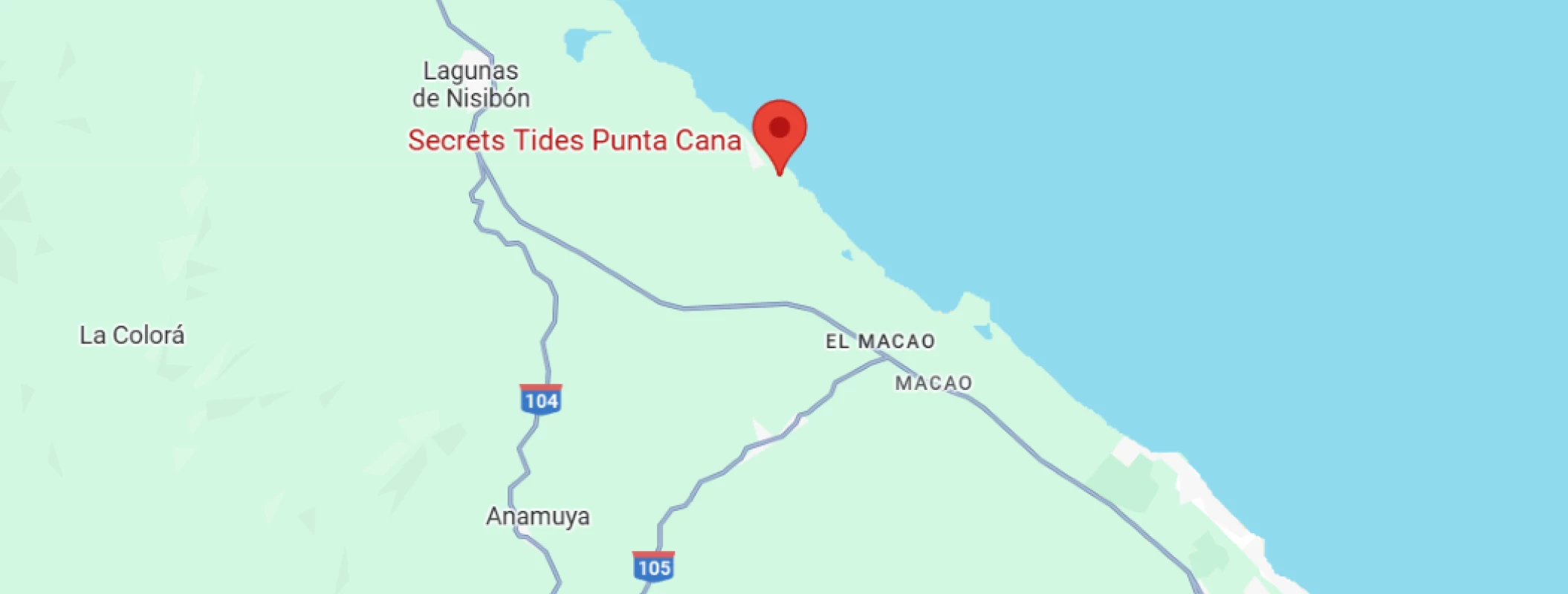 map showing location of Secrets Tides Punta Cana in Dominican Republic