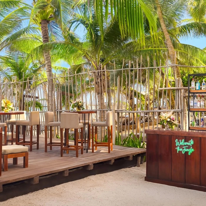 casa zamna outdoor bar at Secrets Tulum