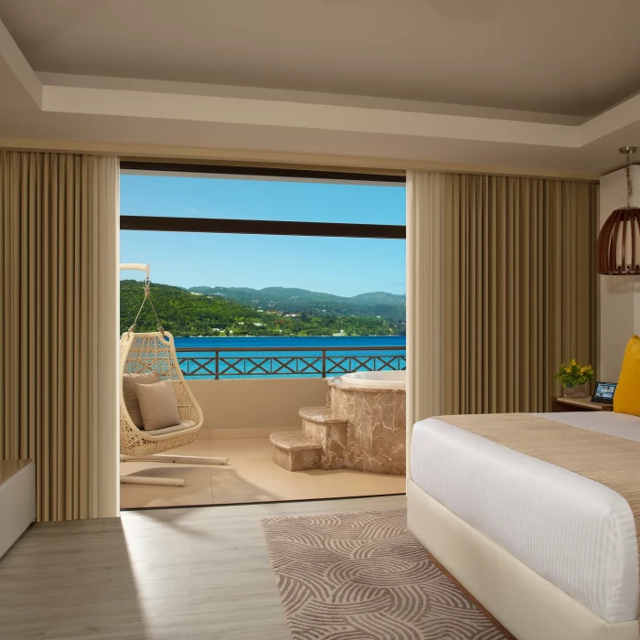 Presidential Suite bedroom at Secrets Wild Orchid.