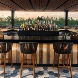 golden hour bar at SLS Playa Mujeres