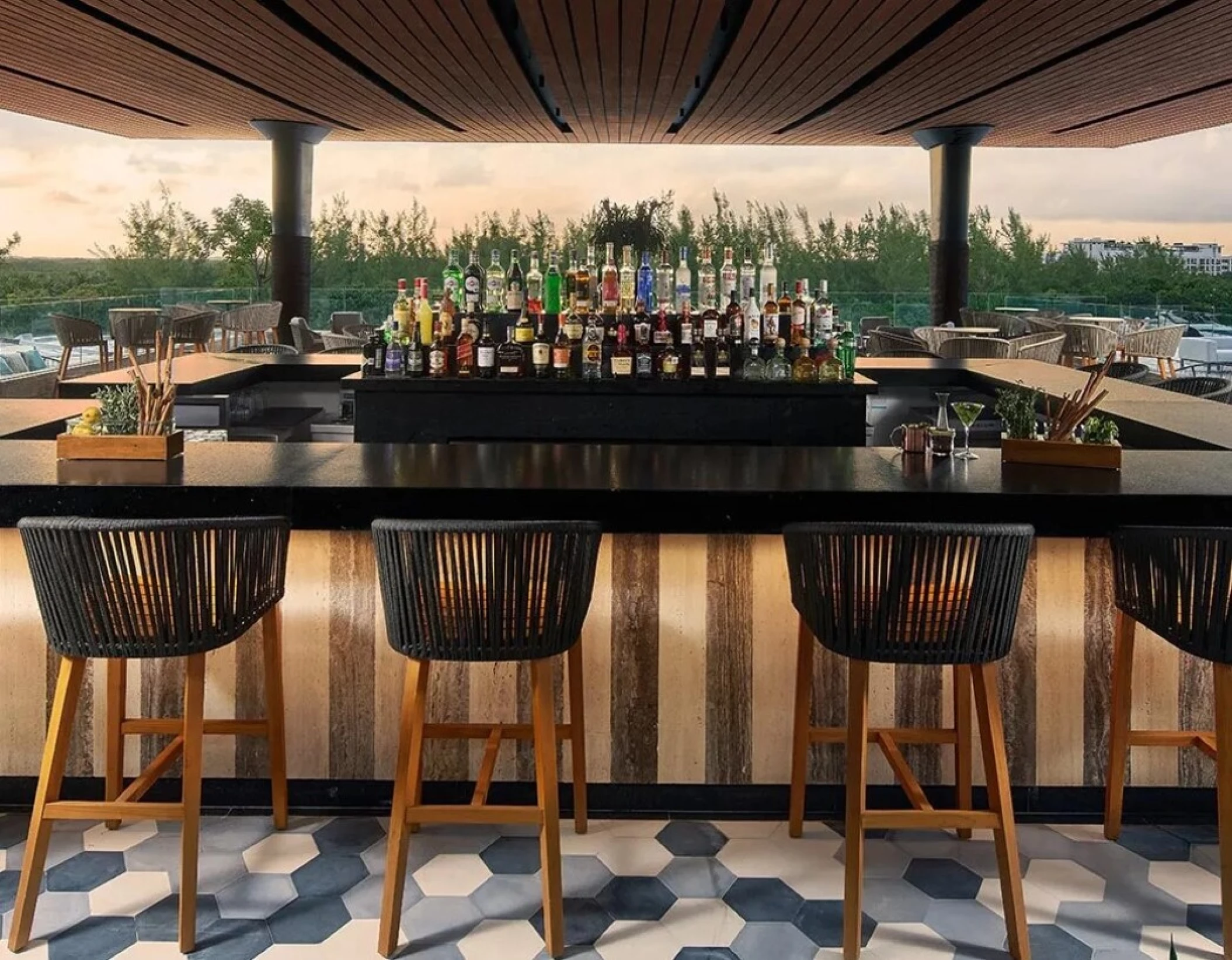 golden hour bar at SLS Playa Mujeres