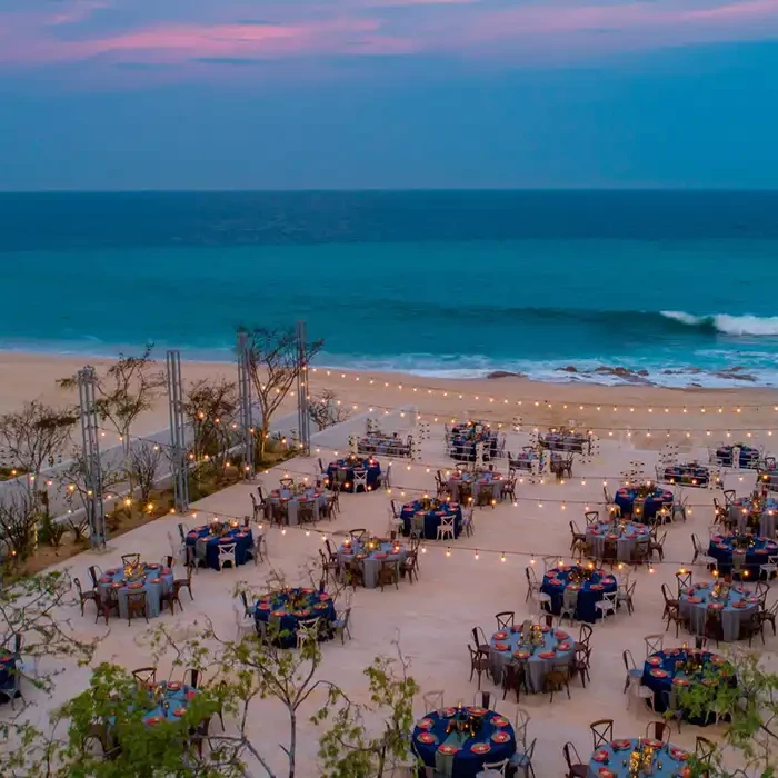 Dinner reception decor at Solaz Los Cabos