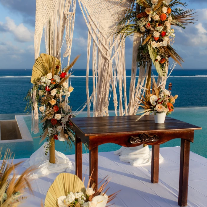 the fives oceanfront wedding ceremony setup
