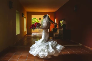 Bride at the Foyer at Valentin Imperial Maya Resort.