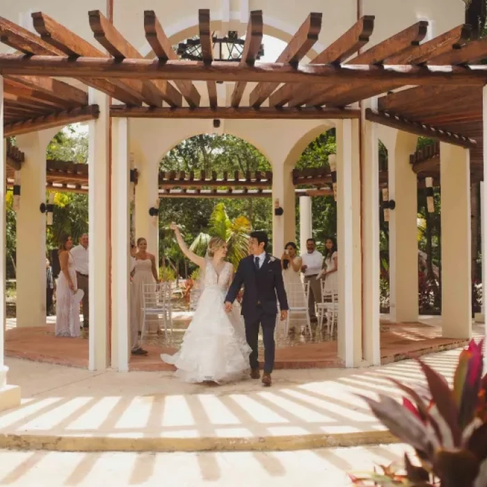 Ceremony on the gazebo at Valentin Imperial Maya resort