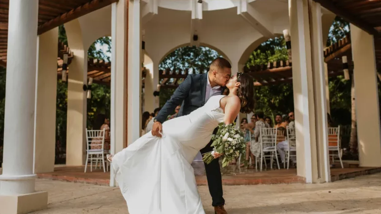 Just married couple at Valentin Imperial Riviera Maya Resort