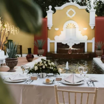 La hacienda Terrace wedding venue at Valentin Imperial Riviera Maya