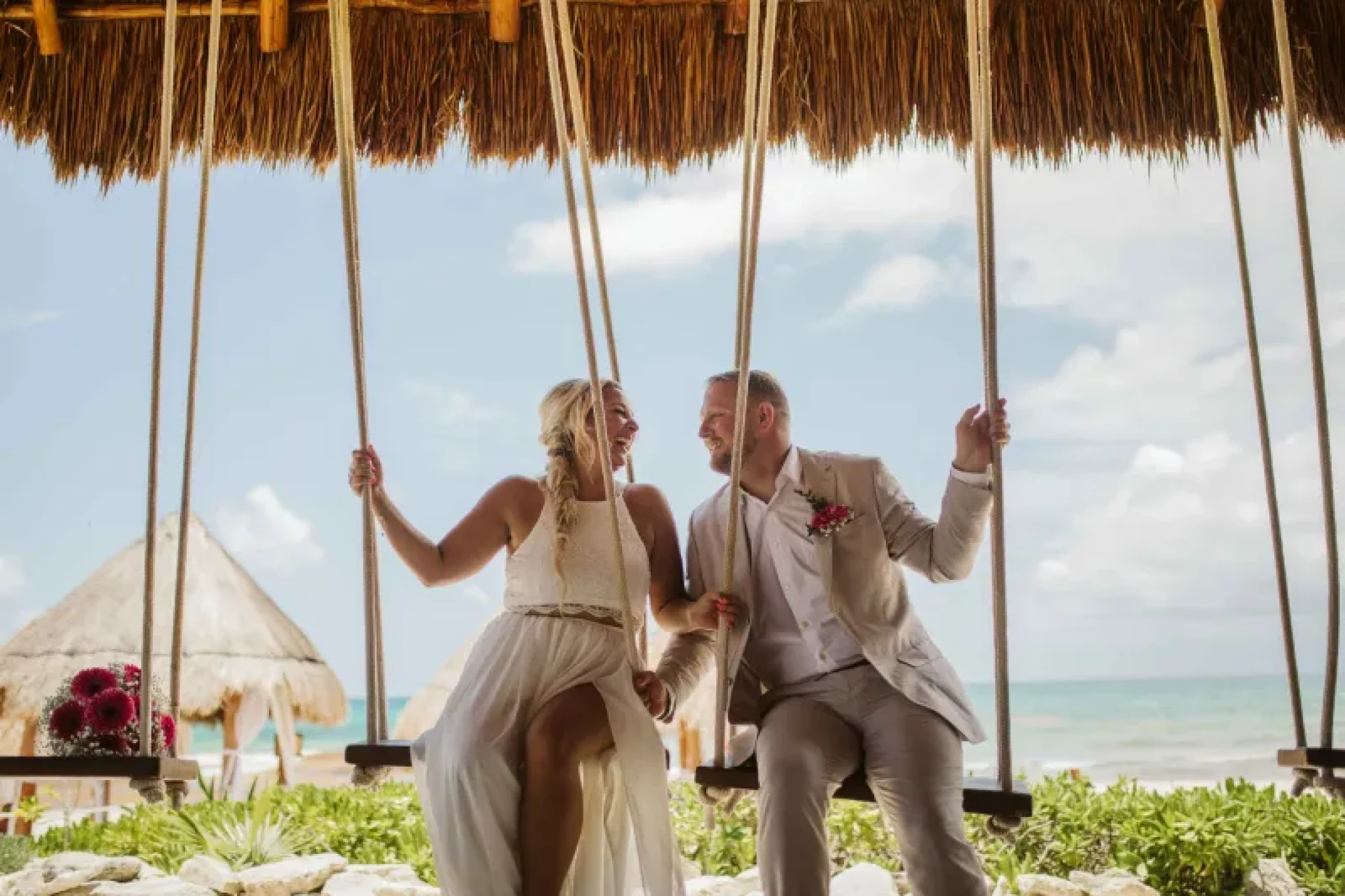 Couple at Valentin Imperial Maya Resort.