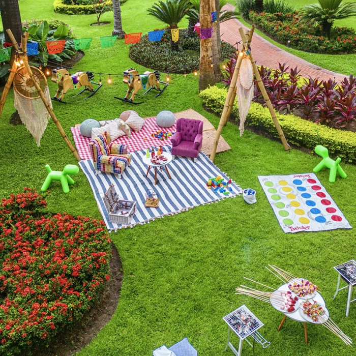 Family picnic setup at Velas Vallarta