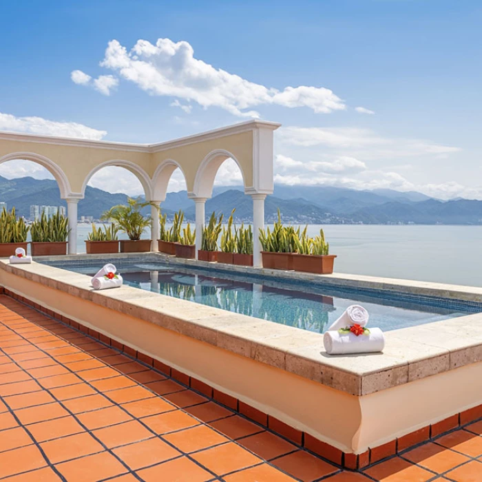 Suite terrace pool at Velas Vallarta