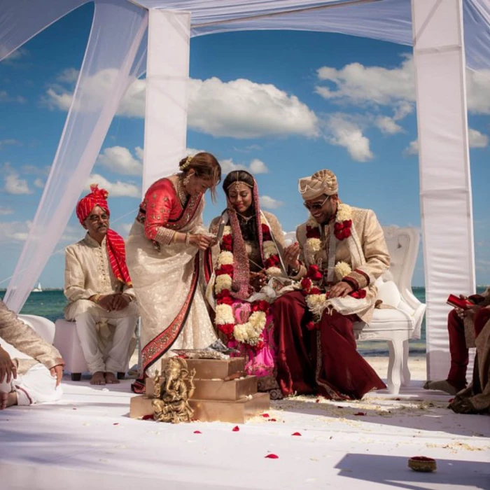 indian wedding on the beach venue at Villa del Palmar Cancun