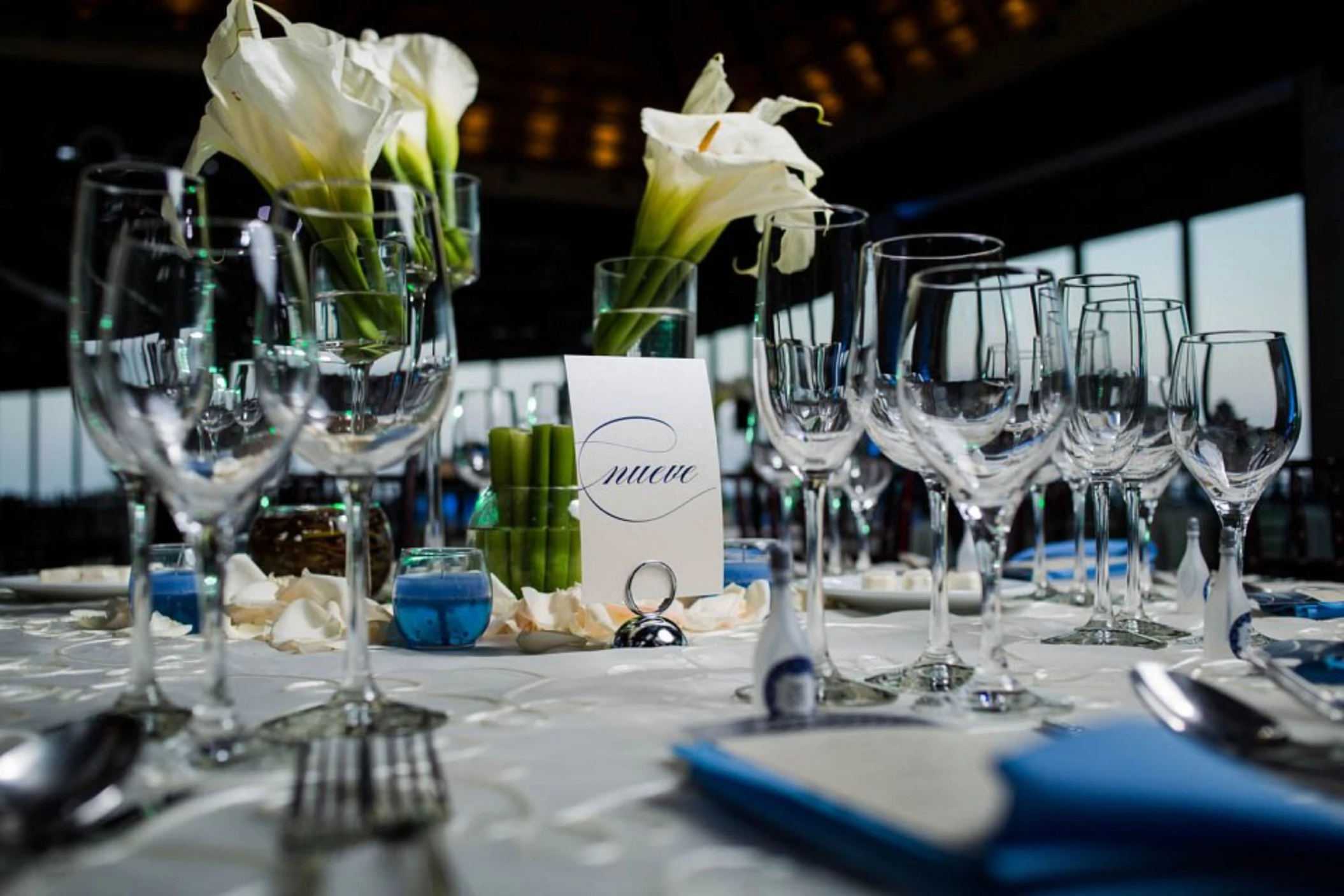 wedding table setup at Villa del Palmar Cancun