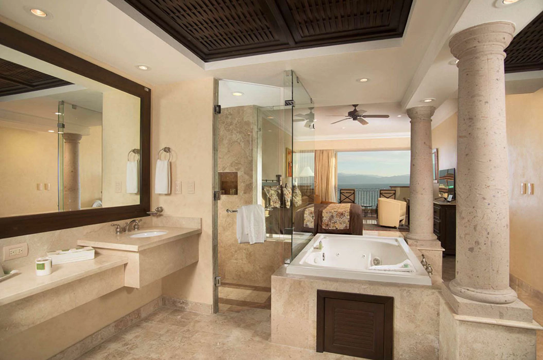 Three bedroom suite bathroom at Villa La Estancia Riviera Nayarit