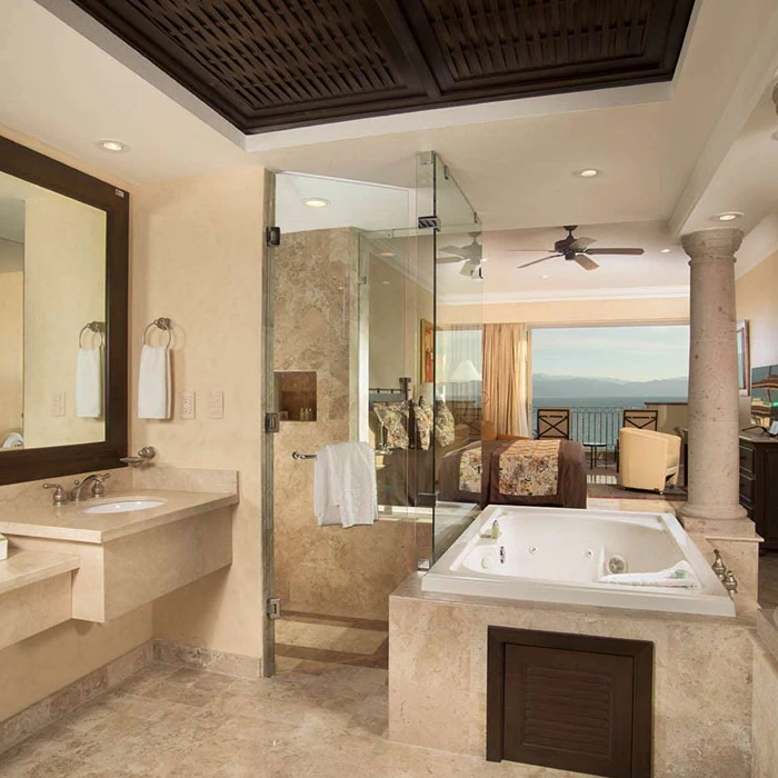 Three bedroom suite bathroom at Villa La Estancia Riviera Nayarit