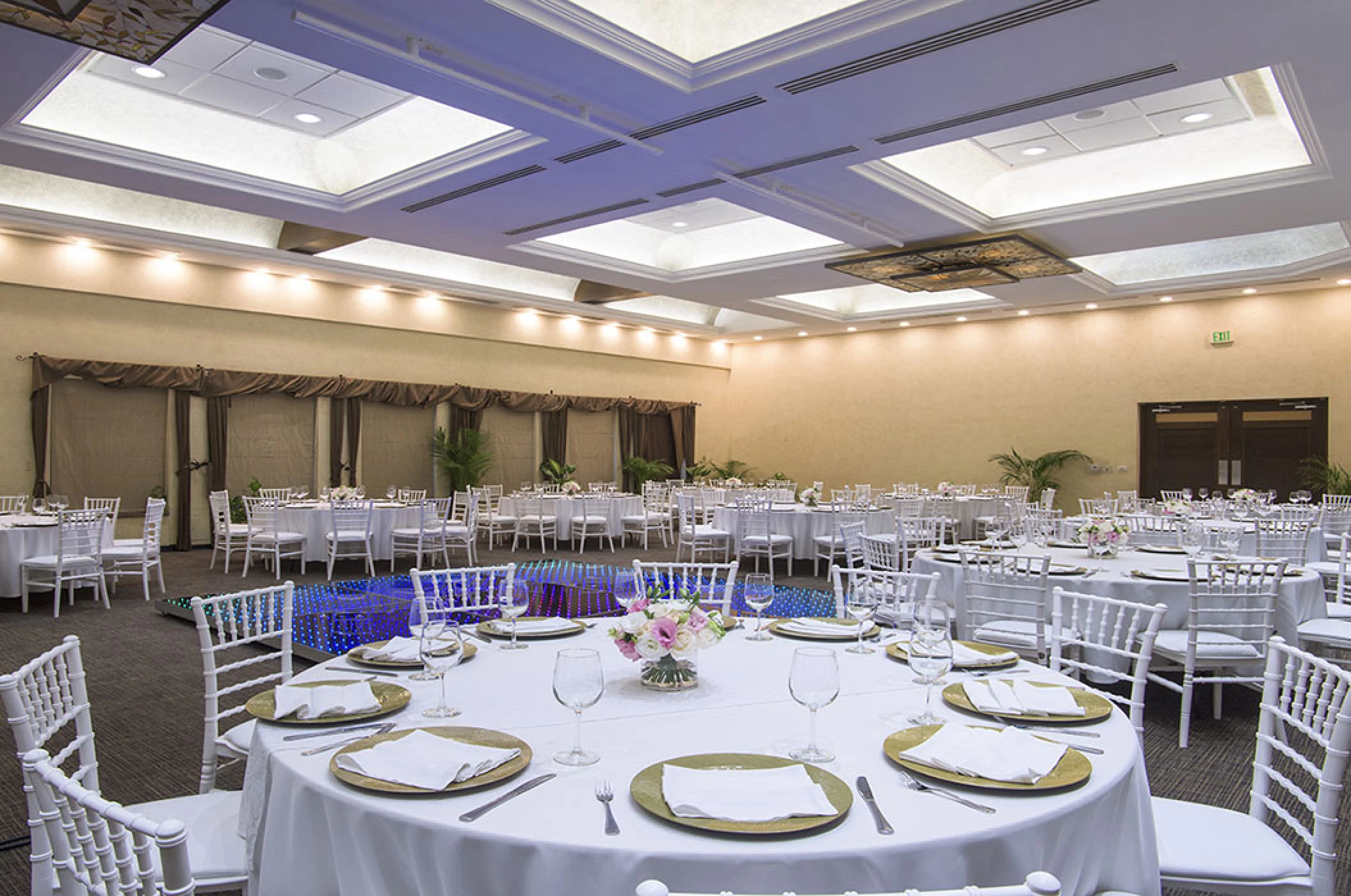 Ballroom with wedding reception decor at Villa La Estancia Riviera Nayarit