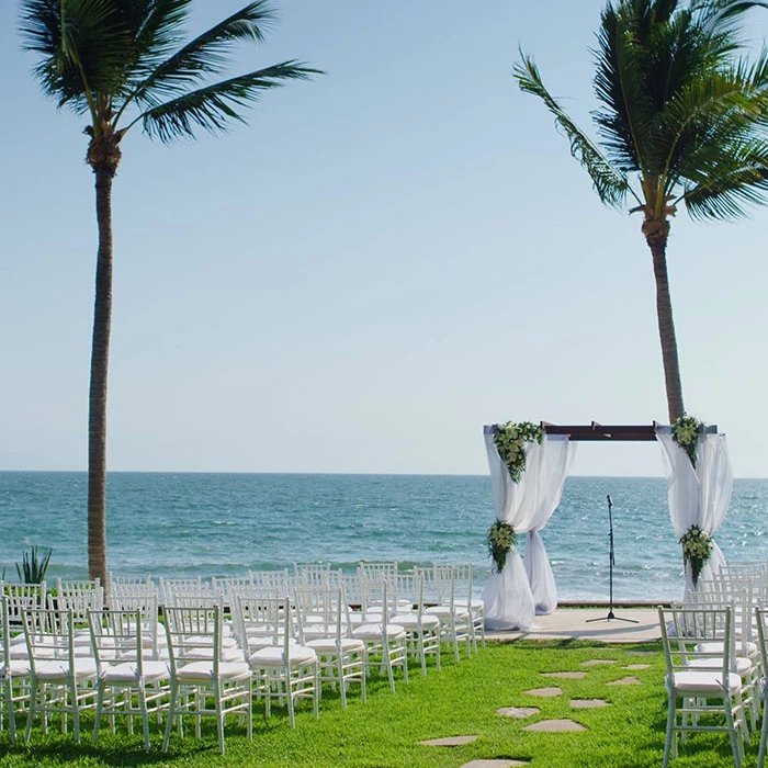 Garden terrace wedding venue at Villa La Estancia Riviera Nayarit