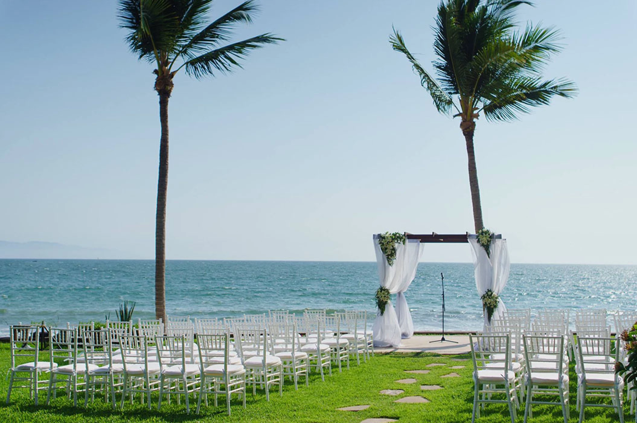 Garden terrace wedding venue at Villa La Estancia Riviera Nayarit