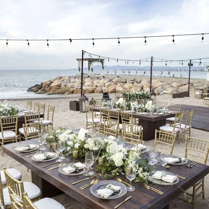 beach reception setup at Villa Premiere Boutique Hotel