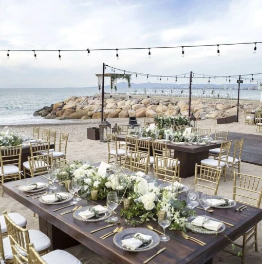 beach reception setup at Villa Premiere Boutique Hotel