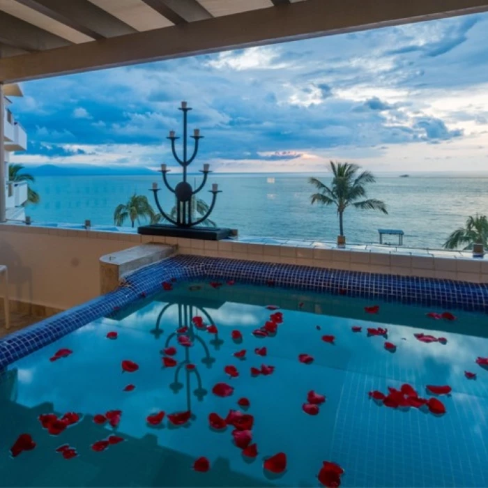 jacuzzi in suite balcony at Villa Premiere Boutique Hotel