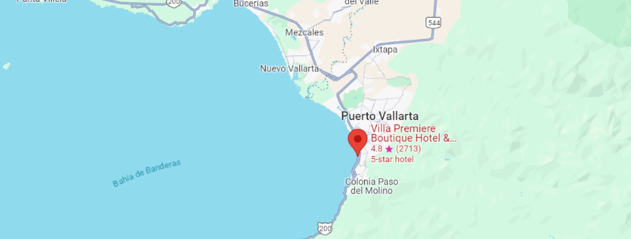 map showing location of Villa Premiere Boutique Hotel