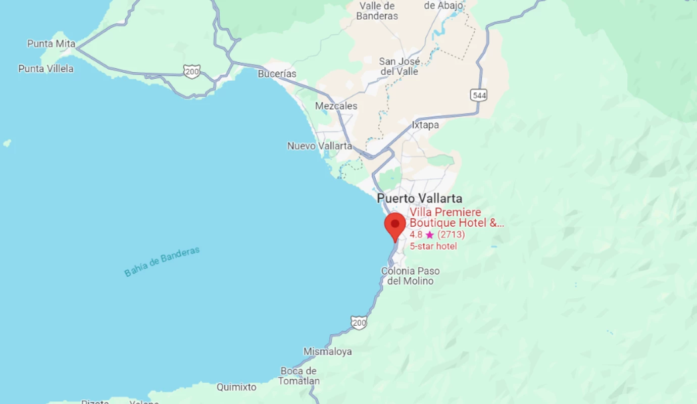 map showing location of Villa Premiere Boutique Hotel