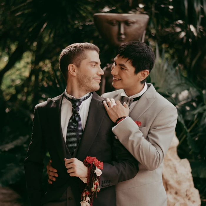 LGBTQ couple at Hotel Xcaret Arte Mexico