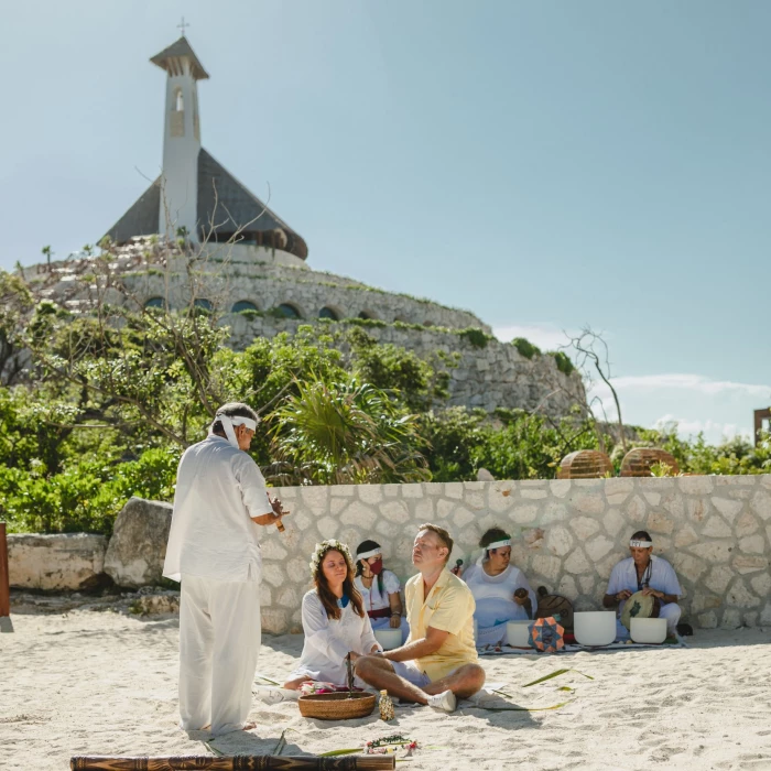Mayan ceremony at Hotel Xcaret Arte