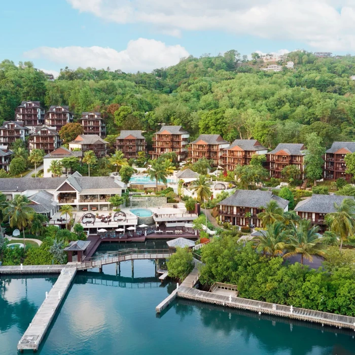 aerial view of Zoetry Marigot Bay St. Lucia