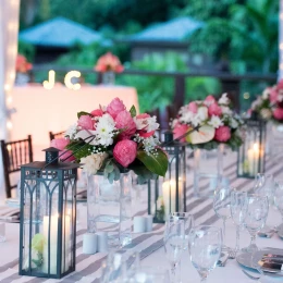 boudreau terrace wedding reception setup at Zoetry Marigot Bay St. Lucia