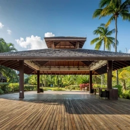 palm pavilion deck at Zoetry Marigot Bay St. Lucia