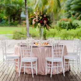 palm pavilion deck reception setup at Zoetry Marigot Bay St. Lucia