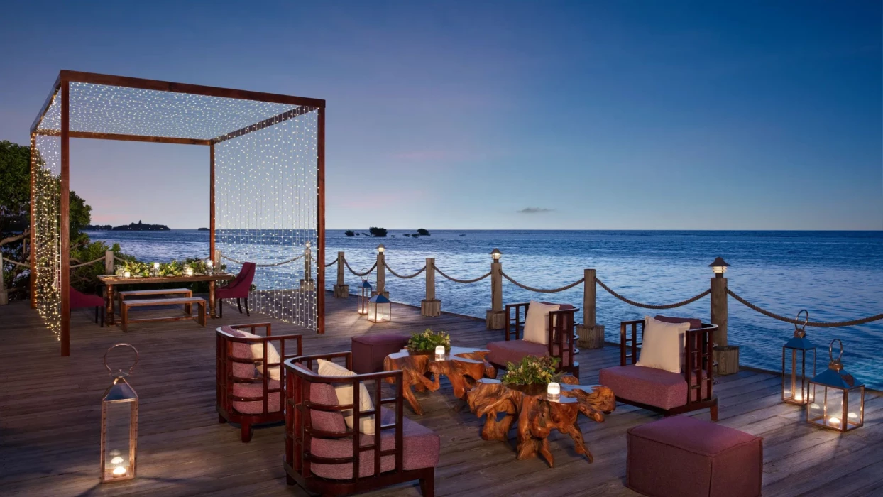 coyaba deck venue banquet setup at Zoetry Montego Bay