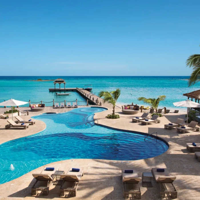 main pool overlooking the sea at Zoetry Montego Bay