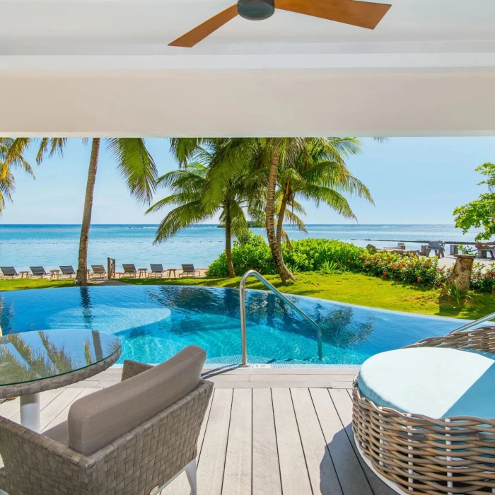 terrace of swim out suite at Zoetry Montego Bay